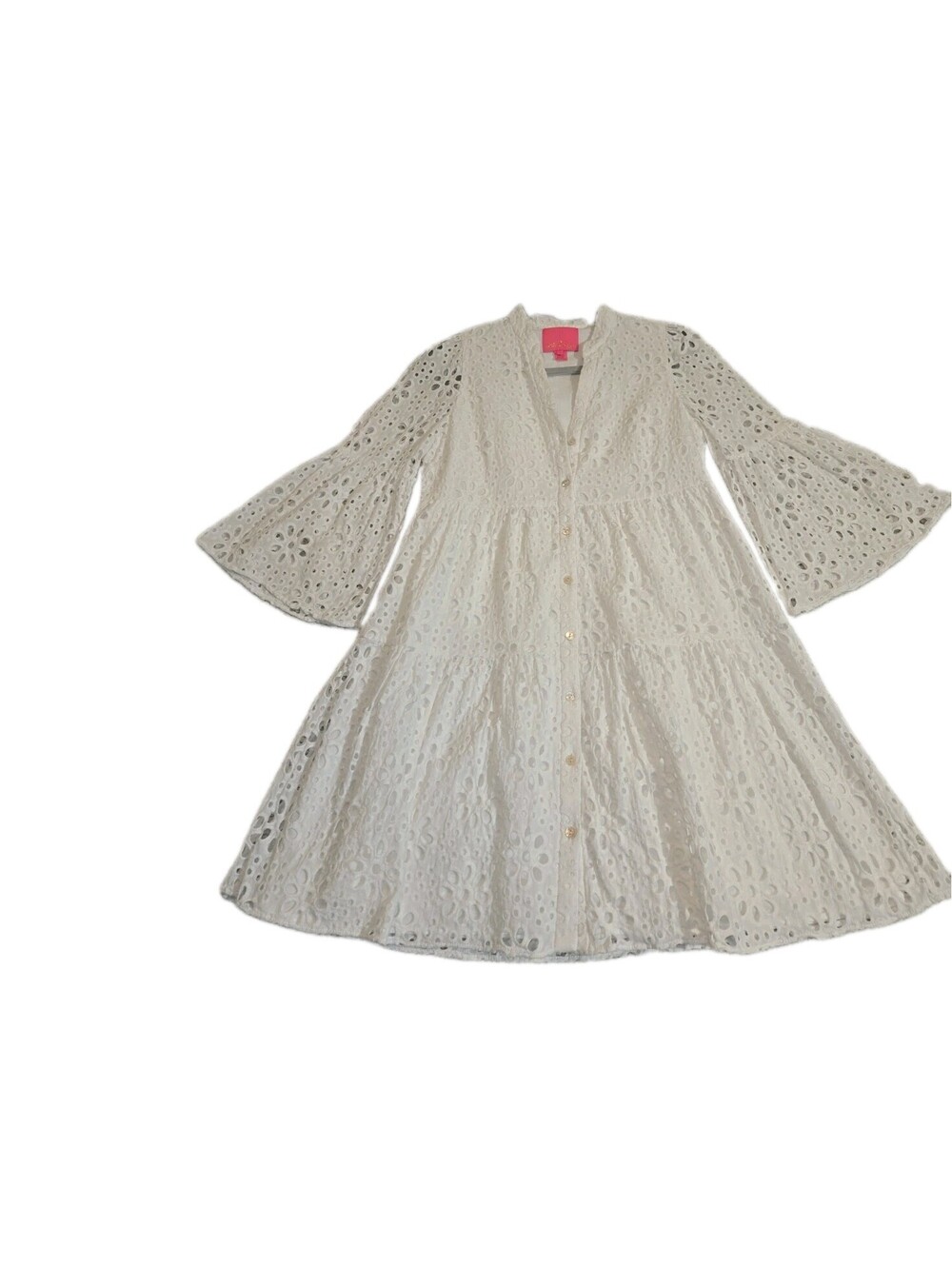 lilly pulitzer dress white cotton eyelet lace Sz 2 Hazelanne Mini Dress Lined...
